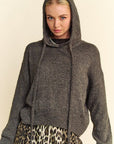 Davi & Dani Drop Shoulder Long Sleeve Hooded Sweater