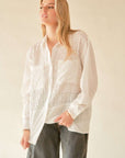 Davi & Dani Crinkled Jacquard Button Down Shirt