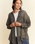 Davi & Dani High-Low Chest Pocket Button Up Shirt