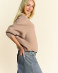 Davi & Dani Round Neck Batwing Sleeve Sweater