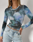 Tie-Dye Round Neck Long Sleeve T-Shirt