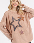 Mittoshop Mineral Wash Star Patch Long Sleeve T-Shirt