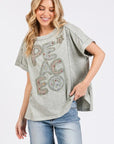 Mittoshop PEACE Round Neck Short Sleeve T-Shirt