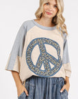 Mittoshop Peace Sign Patch Mineral Washed T-Shirt