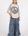 Mittoshop Peace Sign Patch Mineral Washed T-Shirt