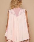 POL Embroidered Pearls Open Front Sleeveless Cardigan