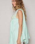 POL Embroidered Pearls Open Front Sleeveless Cardigan