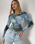 Tie-Dye Round Neck Long Sleeve T-Shirt