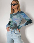 Tie-Dye Round Neck Long Sleeve T-Shirt