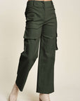 Davi & Dani Flap Pocket Mid Rise Cargo Pants