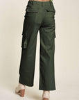 Davi & Dani Flap Pocket Mid Rise Cargo Pants