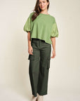 Davi & Dani Flap Pocket Mid Rise Cargo Pants