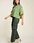 Davi & Dani Flap Pocket Mid Rise Cargo Pants