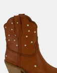 Beast Fashion Faux Leather Star-Shaped Cutouts Point Toe Boots