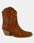 Beast Fashion Faux Leather Star-Shaped Cutouts Point Toe Boots