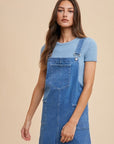 Annie Wear Wide Strap Denim Overall Dress with Pockets