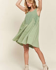 ADORA Decorative Button Sleeveless Babydoll Dress