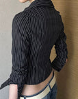 Devine Striped Collared Neck Long Sleeve Shirt