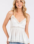 Mittoshop Crisscross Back Lace Detail V-Neck Cami