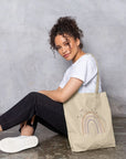 Gray Be The Rainbow Tote Sentient Beauty Fashions Printed Bag