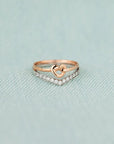 Gray Knotted Heart Shape Inlaid Zircon Ring Sentient Beauty Fashions rings