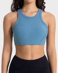 Tan Wide Strap Cropped Sport Tank Sentient Beauty Fashions Apparel & Accessories