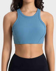 Tan Wide Strap Cropped Sport Tank