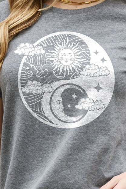 Simply Love Full Size Sun and Moon Graphic Cotton Tee