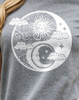Light Slate Gray Simply Love Full Size Sun and Moon Graphic Cotton Tee Sentient Beauty Fashions Apparel & Accessories