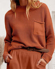 Sienna Ribbed Dropped Shoulder Sweater with Pocket Sentient Beauty Fashions Tops