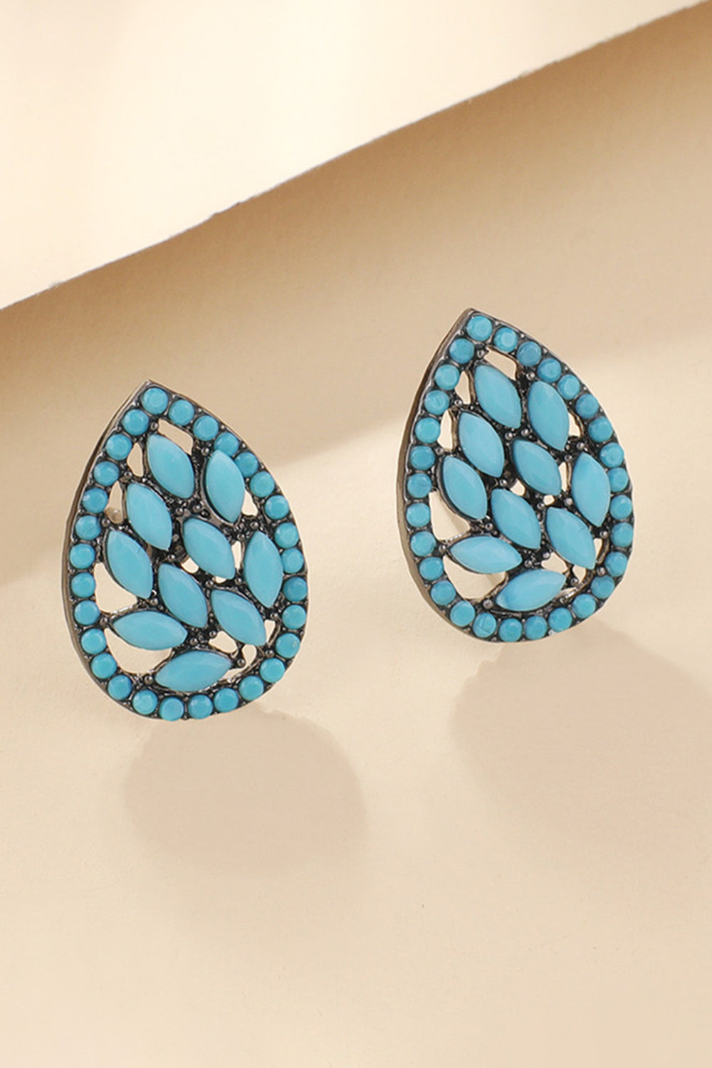 Wheat Turquoise Stud Earrings Sentient Beauty Fashions jewelry