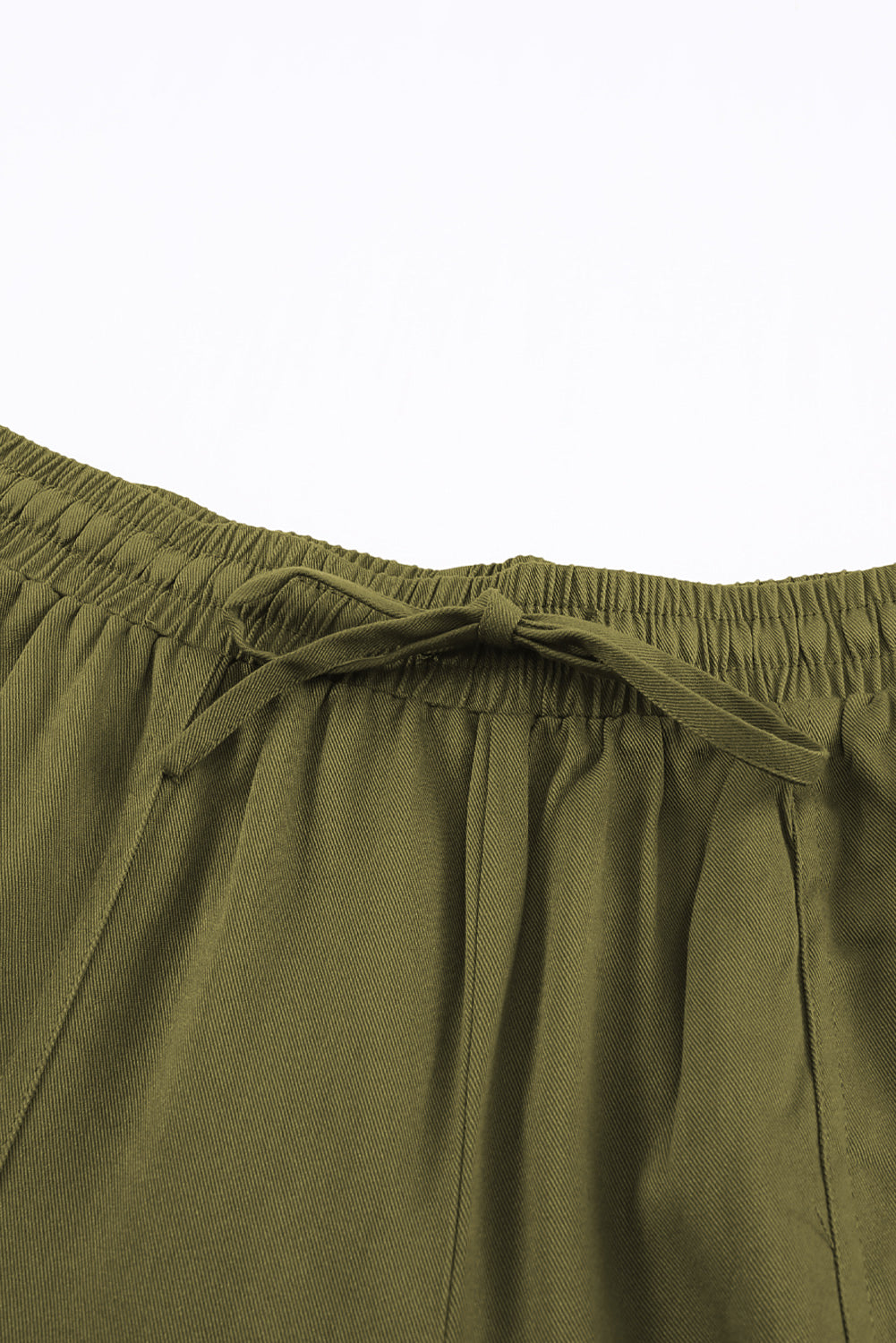 Dark Olive Green Drawstring Waist Joggers with Pockets
