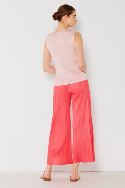 Light Gray Marina West Swim Pleated Wide-Leg Pants with Side Pleat Detail Sentient Beauty Fashions Apparel &amp; Accessories