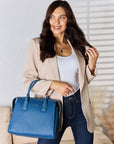 Gray David Jones Medium PU Leather Handbag Sentient Beauty Fashions Apparel & Accessories