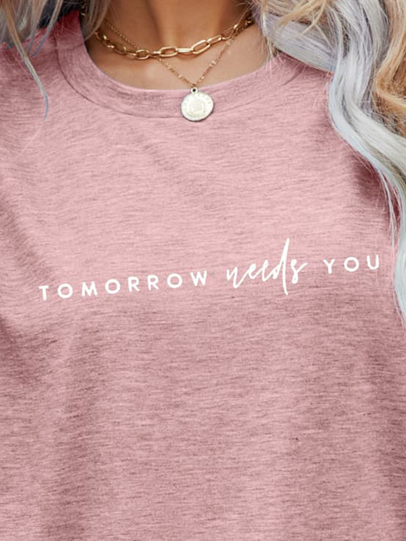 Rosy Brown Tomorrow Needs You Graphic Tee
