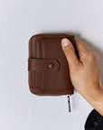 Light Gray David Jones PU Leather Mini Wallet Sentient Beauty Fashions Apparel & Accessories