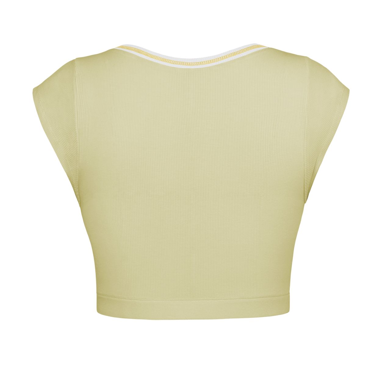 Tan Notched Neck Cap Sleeve Cropped Tee Sentient Beauty Fashions Apparel &amp; Accessories