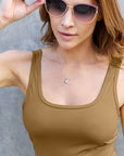 Rosy Brown Basic Bae Full Size Square Neck Wide Strap Tank Sentient Beauty Fashions Apparel & Accessories