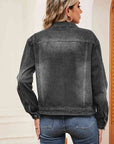 Light Gray Washed Denim Jacket Sentient Beauty Fashions Apparel & Accessories