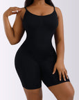 Black Full Size Spaghetti Strap Shaping Romper Sentient Beauty Fashions Activewear