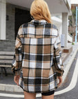 Light Slate Gray Plaid Buttoned Collared Neck Shirt Sentient Beauty Fashions Apparel & Accessories
