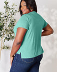 Dark Slate Gray Basic Bae Full Size Round Neck Short Sleeve T-Shirt Sentient Beauty Fashions Tops