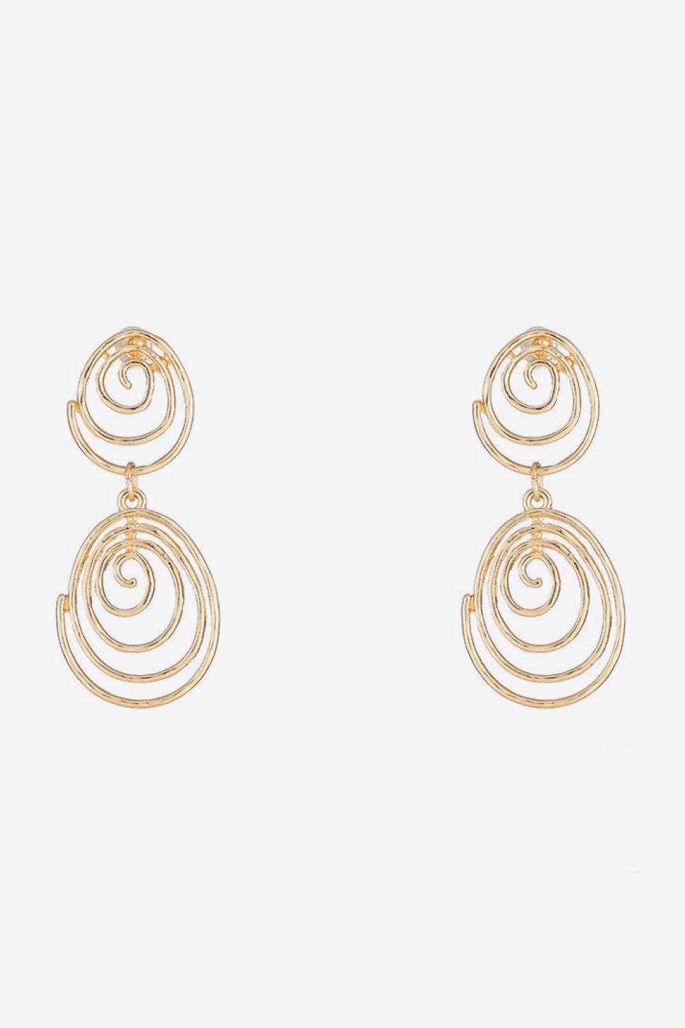White Smoke 18K Gold-Plated Alloy Spiral Earrings Sentient Beauty Fashions