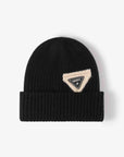 Black HAPPY Contrast Beanie