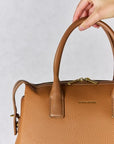 Light Gray David Jones Medium PU Leather Handbag Sentient Beauty Fashions Apparel & Accessories