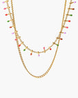 Snow 18K Gold-Plated Double-Layered Stainless Steel Necklace Sentient Beauty Fashions jewelry