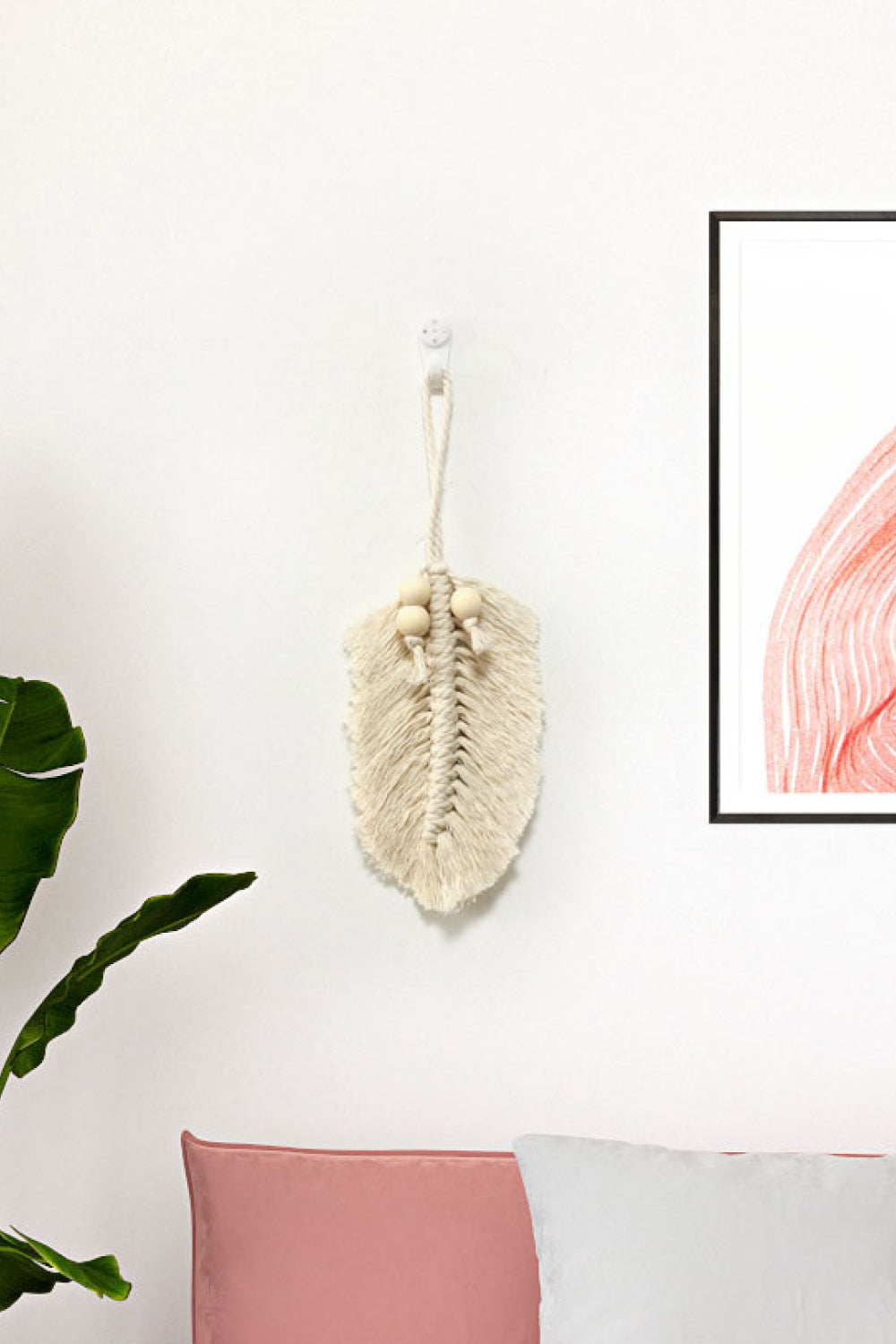 Beige Feather Wall Hanging Sentient Beauty Fashions Home Decor