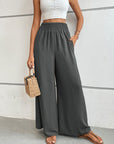 Dark Slate Gray Wide Waistband Relax Fit Long Pants Sentient Beauty Fashions Apparel & Accessories