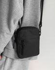 Gray Wide Strap Polyester Crossbody Bag Sentient Beauty Fashions Apparel & Accessories