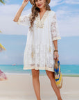 Gray Tassel Spliced Lace Cover Up Sentient Beauty Fashions Apparel & Accessories